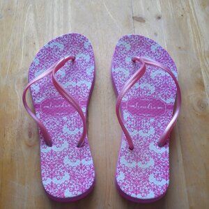 Leandra Pink Flip Flops Size 37/8